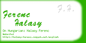 ferenc halasy business card